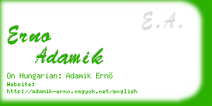 erno adamik business card