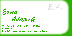 erno adamik business card